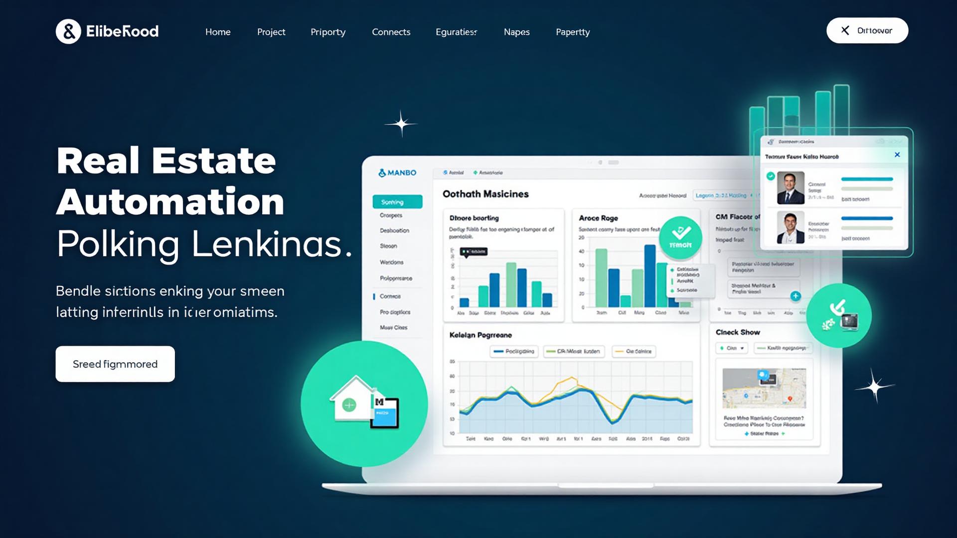 Real Estate Automation Dashboard showing AI-powered workflows and CRM integration